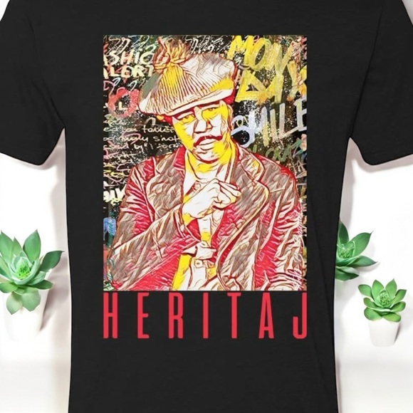 Heritaj Richard Pryor-Red Abstract Art Mural Tee - Picture 3 of 13